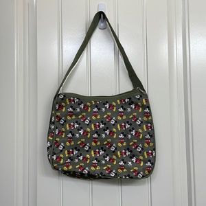 Purse Bag Disney Olive Green Pockets Zip Closure Shoulder Hand Tote Mick…
